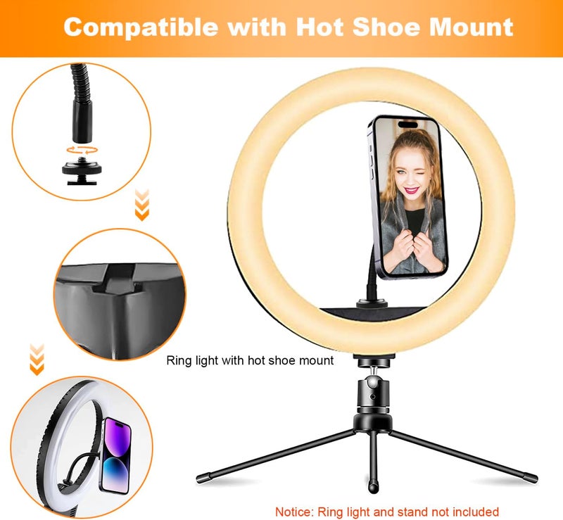 JCTRIWAY Ring Light Phone Holder Attachment, Strong Magnetic Phone Holder for Ring Light and Tripod Stand, Flexible Cell Phones Tripod Mount Adapter for MagSafe iPhone 16 15 14 13 12 Series and Android Phones - Image 4